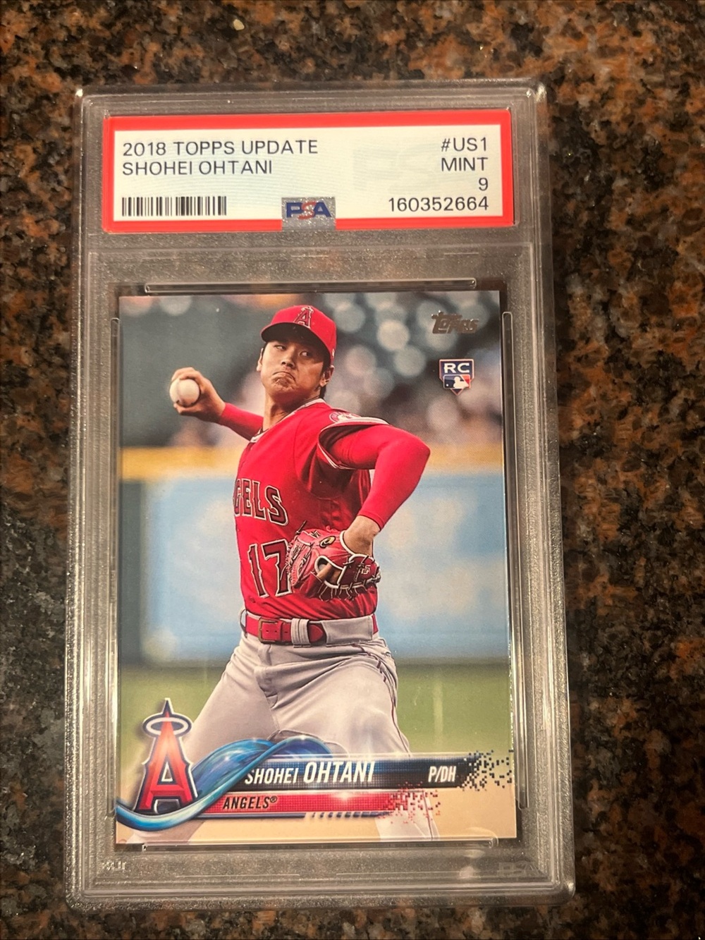 Topps Update Shohei Ohtani Rookie Card US1 PSA 9 Red Jersey